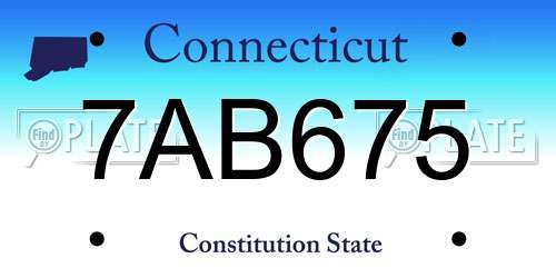 7AB675 Connecticut License Plate