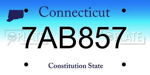 7AB857 Connecticut License Plate