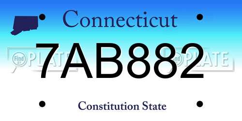 7AB882 Connecticut License Plate