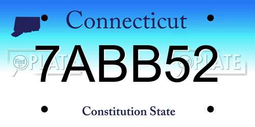 7ABB52 Connecticut License Plate