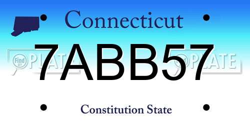 7ABB57 Connecticut License Plate
