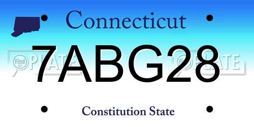 7ABG28 Connecticut License Plate