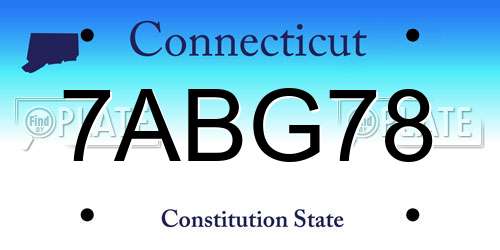 7ABG78 Connecticut License Plate