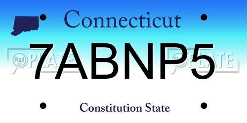 7ABNP5 Connecticut License Plate