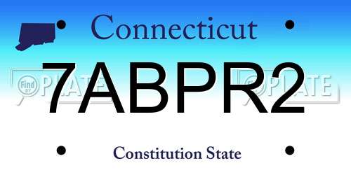 7ABPR2 Connecticut License Plate