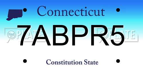 7ABPR5 Connecticut License Plate