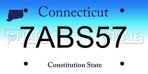 7ABS57 Connecticut License Plate