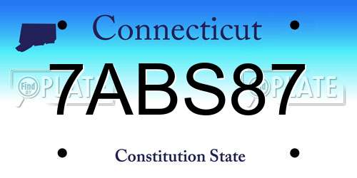 7ABS87 Connecticut License Plate