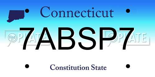 7ABSP7 Connecticut License Plate