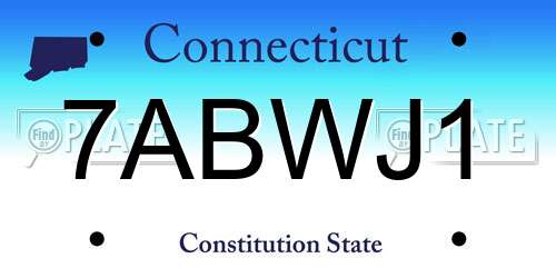 7ABWJ1 Connecticut License Plate