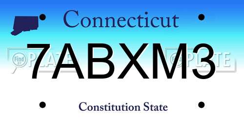 7ABXM3 Connecticut License Plate