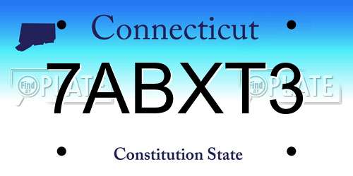 7ABXT3 Connecticut License Plate