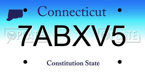 7ABXV5 Connecticut License Plate