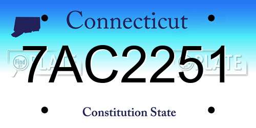 7AC2251 Connecticut License Plate