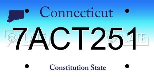 7ACT251 Connecticut License Plate