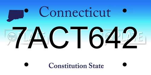 7ACT642 Connecticut License Plate