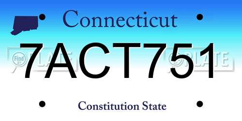 7ACT751 Connecticut License Plate
