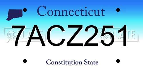 7ACZ251 Connecticut License Plate