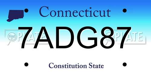7ADG87 Connecticut License Plate