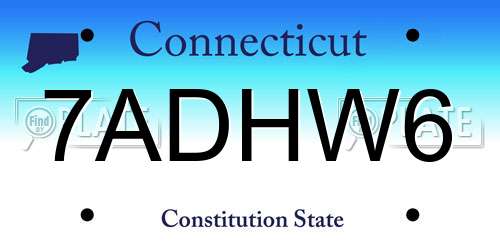 7ADHW6 Connecticut License Plate