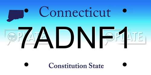7ADNF1 Connecticut License Plate