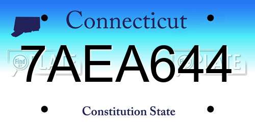 7AEA644 Connecticut License Plate