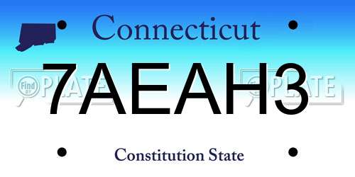 7AEAH3 Connecticut License Plate