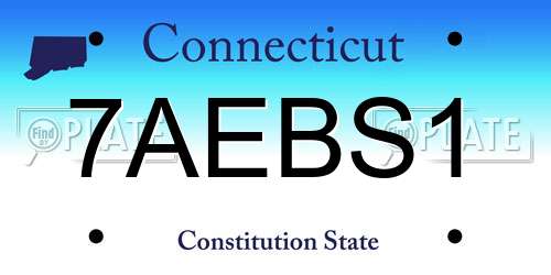 7AEBS1 Connecticut License Plate