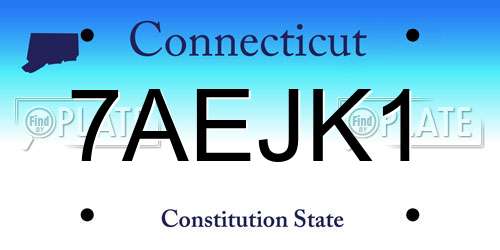 7AEJK1 Connecticut License Plate