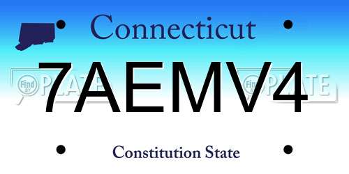 7AEMV4 Connecticut License Plate