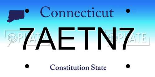 7AETN7 Connecticut License Plate