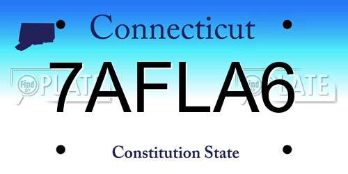 7AFLA6 Connecticut License Plate