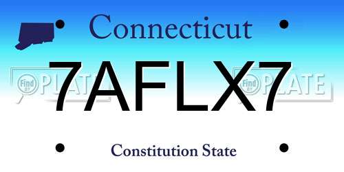 7AFLX7 Connecticut License Plate