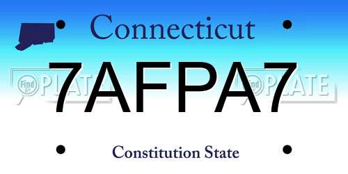 7AFPA7 Connecticut License Plate