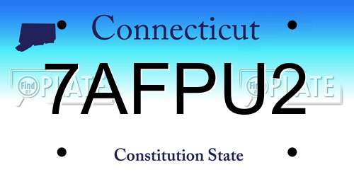 7AFPU2 Connecticut License Plate