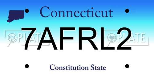 7AFRL2 Connecticut License Plate