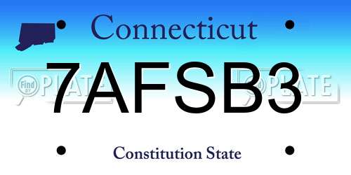 7AFSB3 Connecticut License Plate