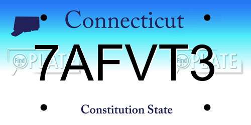 7AFVT3 Connecticut License Plate