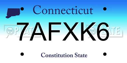 7AFXK6 Connecticut License Plate