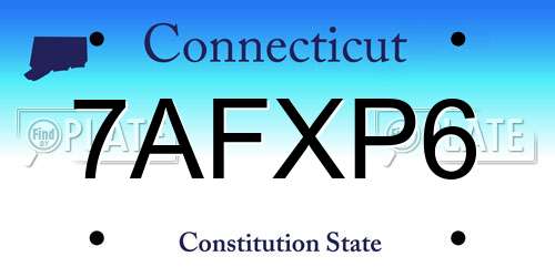7AFXP6 Connecticut License Plate