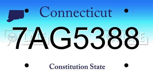 7AG5388 Connecticut License Plate