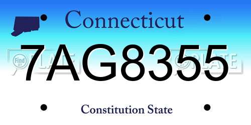 7AG8355 Connecticut License Plate