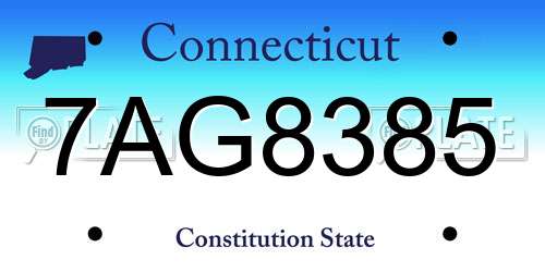 7AG8385 Connecticut License Plate