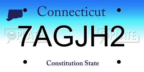 7AGJH2 Connecticut License Plate