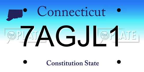 7AGJL1 Connecticut License Plate