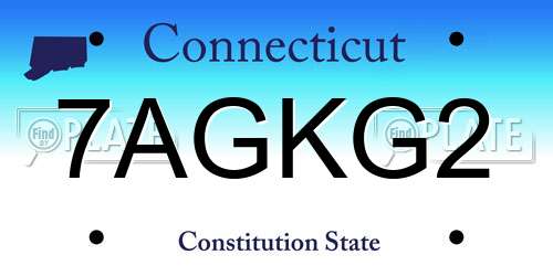 7AGKG2 Connecticut License Plate