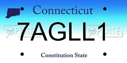 7AGLL1 Connecticut License Plate