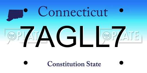7AGLL7 Connecticut License Plate