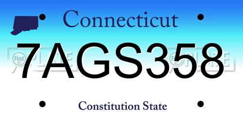7AGS358 Connecticut License Plate