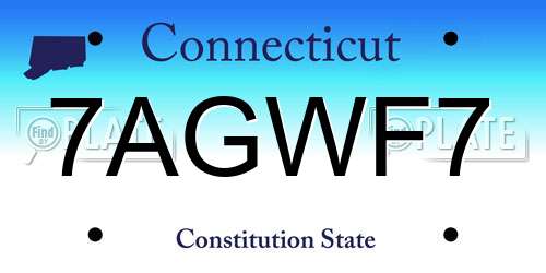 7AGWF7 Connecticut License Plate